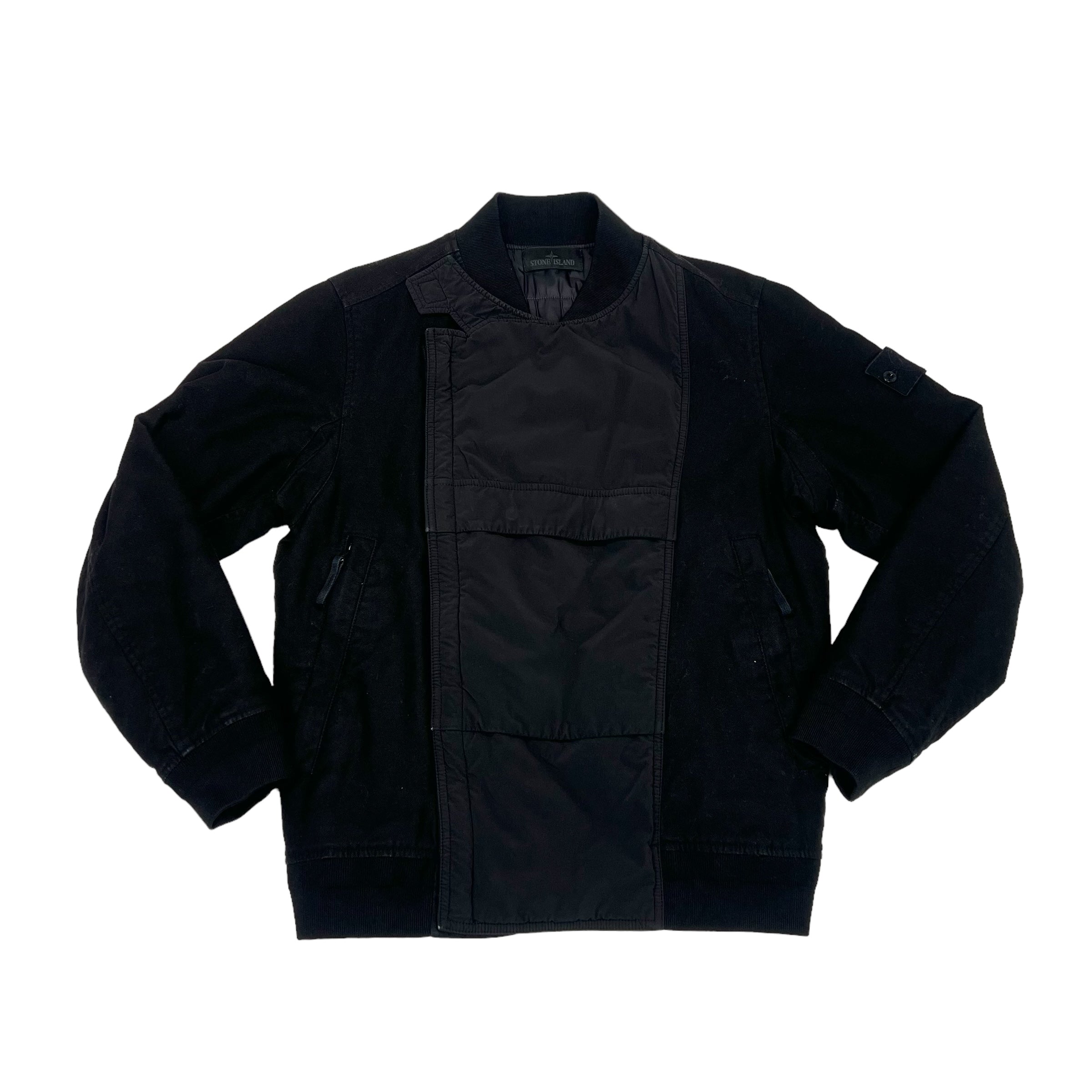 Stone Island Black Ghost Piece Diagonal Wool Jacket THE GARMENTZ LAB