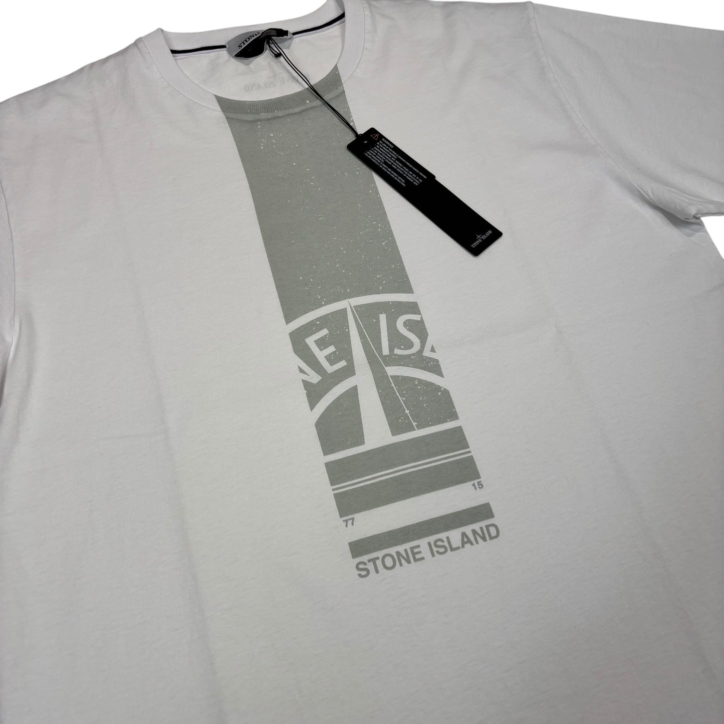 Stone Island White Logo Print Tshirt