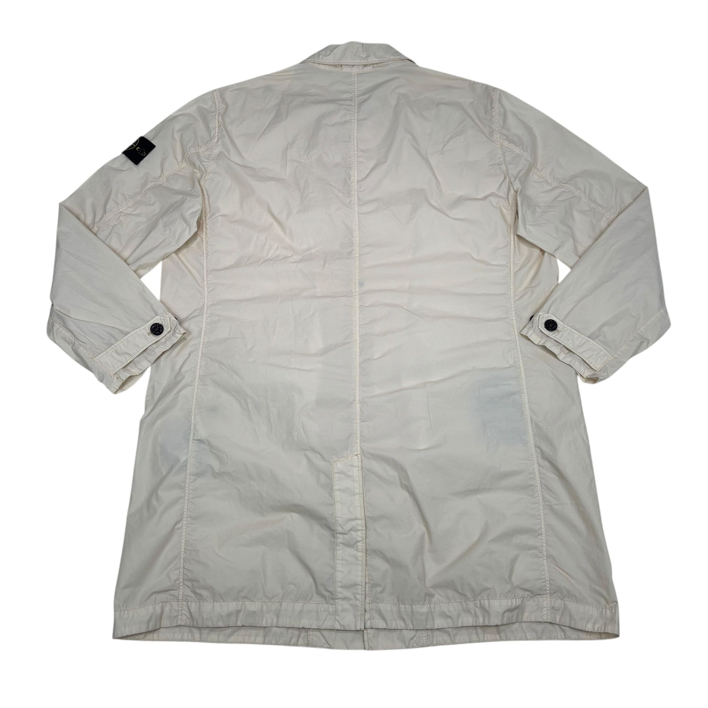 Stone Island Cream Longline Naslan Light Watro Compass-Patch Jacket