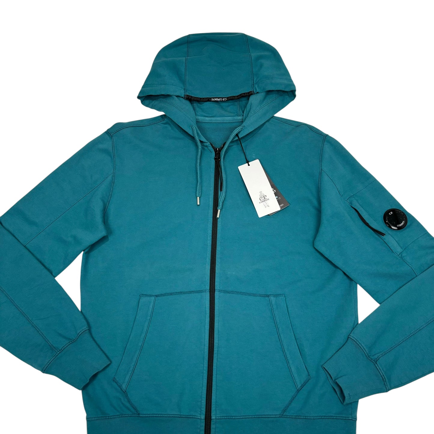 CP Company Blue Single Goggle Zip Up Hoodie