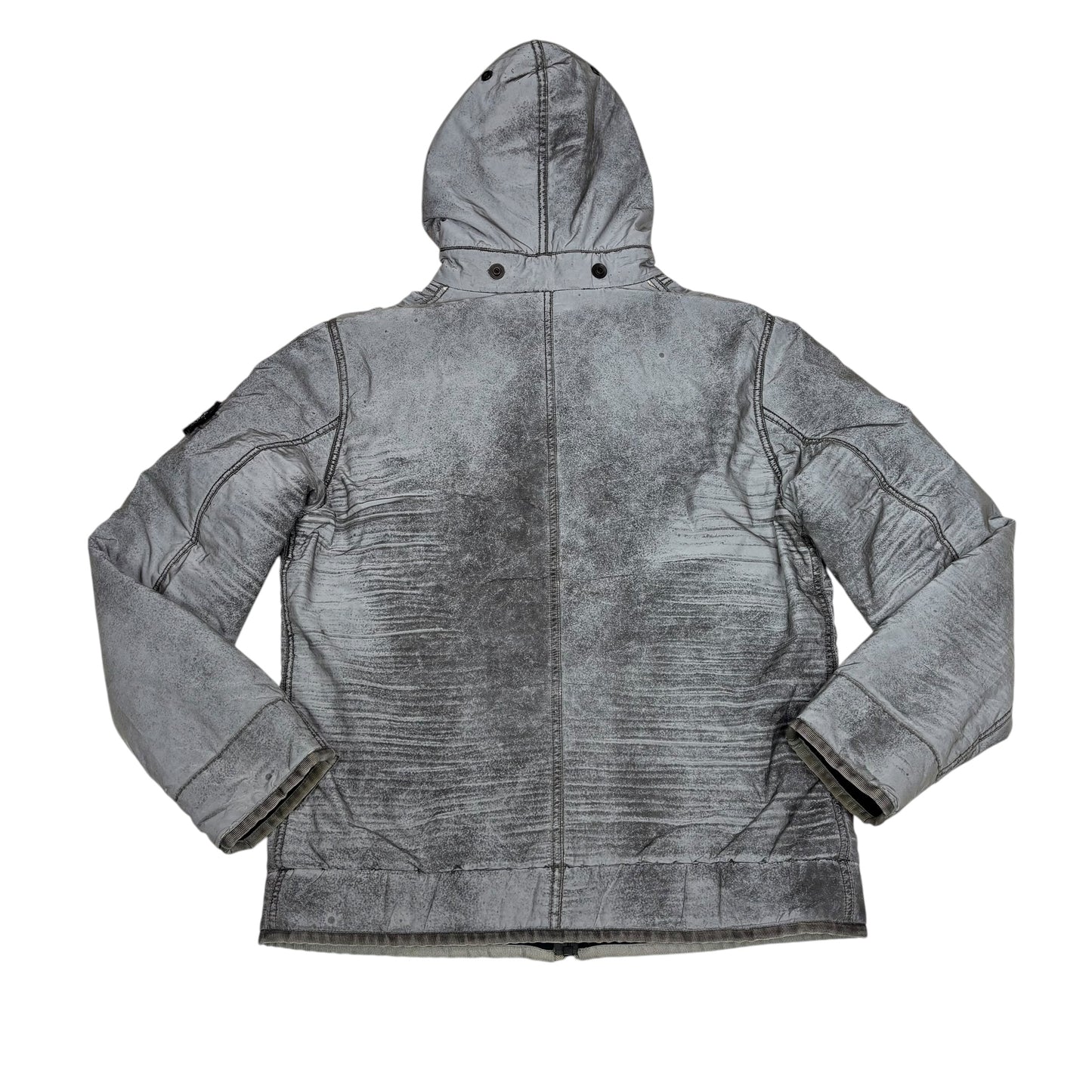 Stone Island Silver Liquid Reflective Quilted Jacket