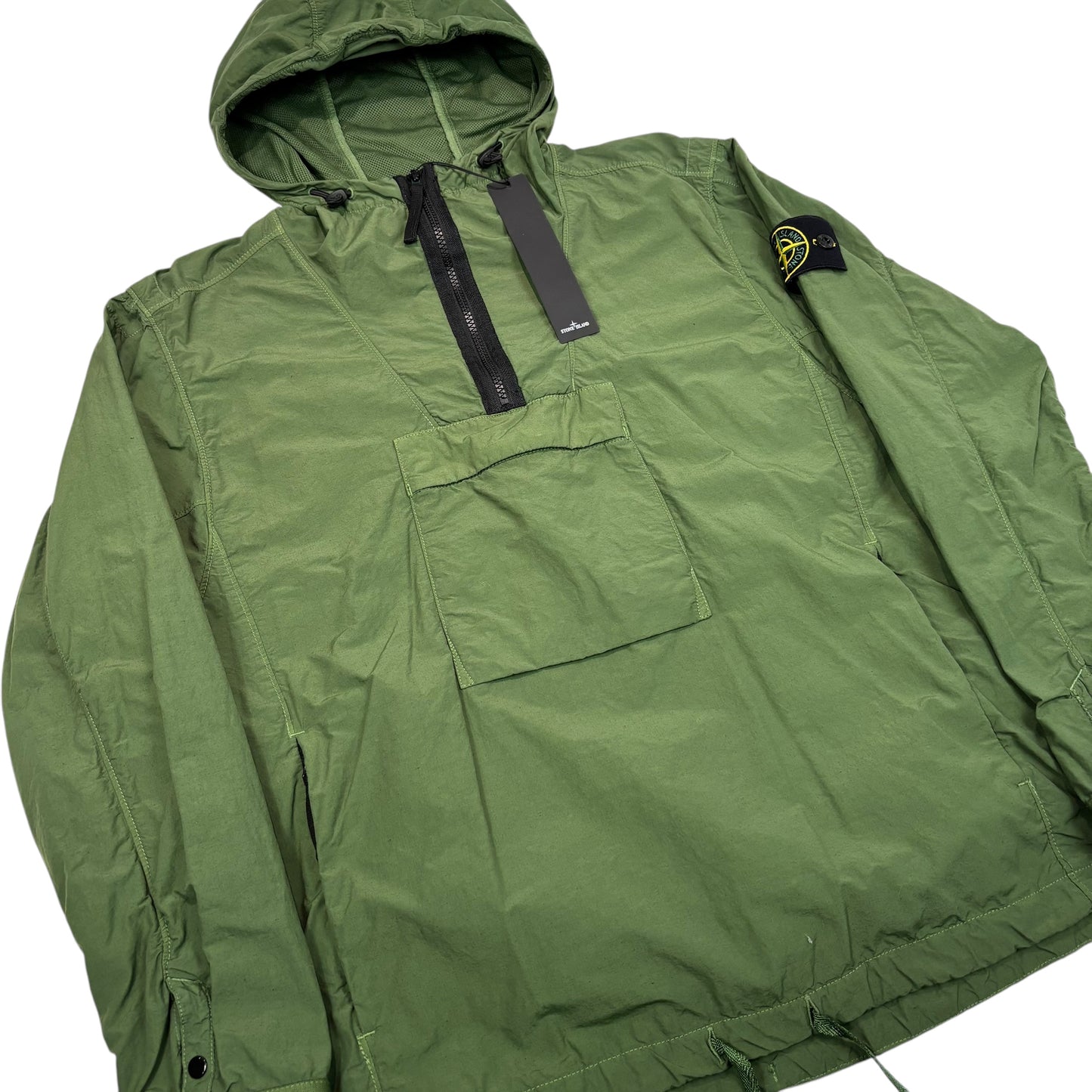 Stone Island Green Pocket Detail Hooded Smock Overshirt jacket