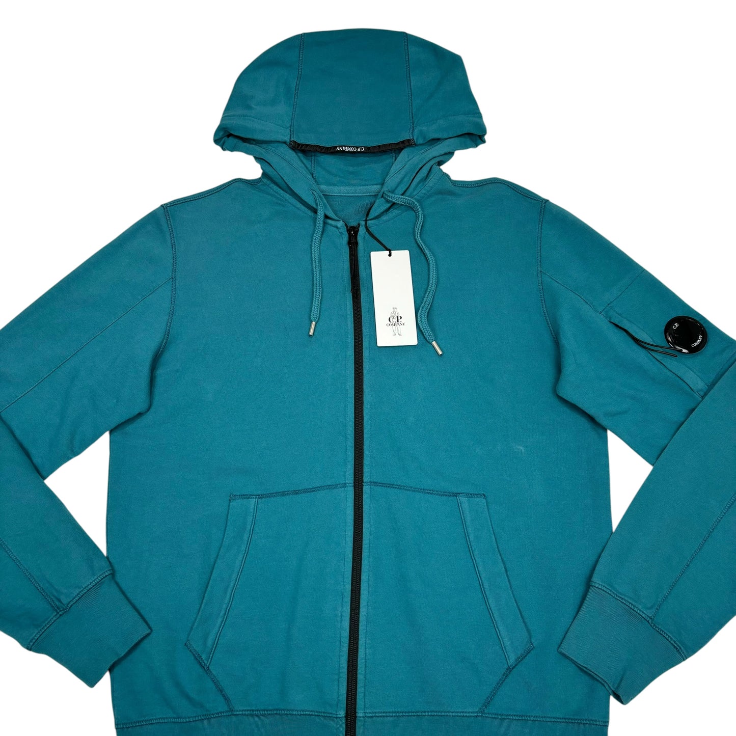 CP Company Blue Single Goggle Hooded Zip Up Jacket