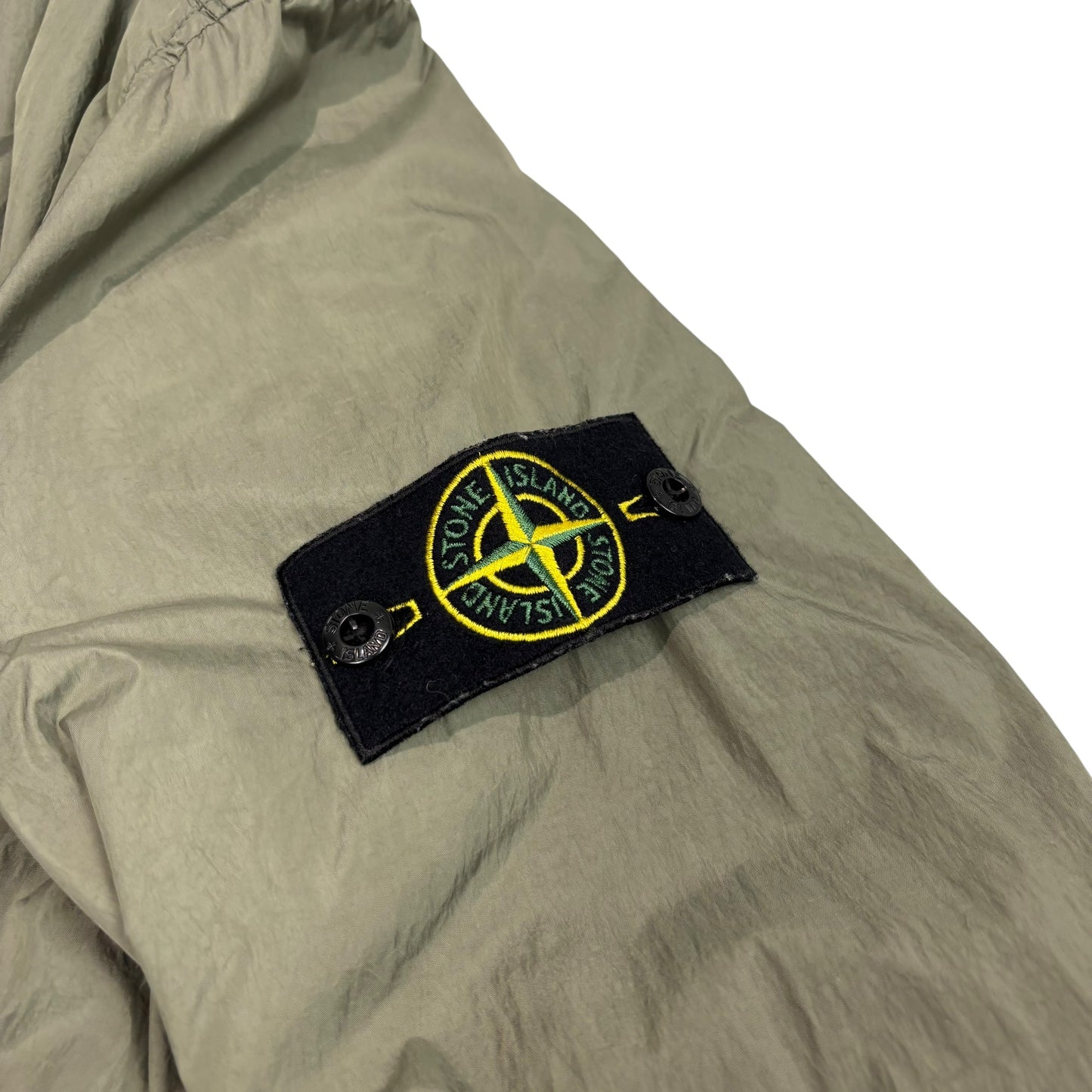 Stone Island Green Nylon Metal Button Up Compass Patch Overshirt Jacket