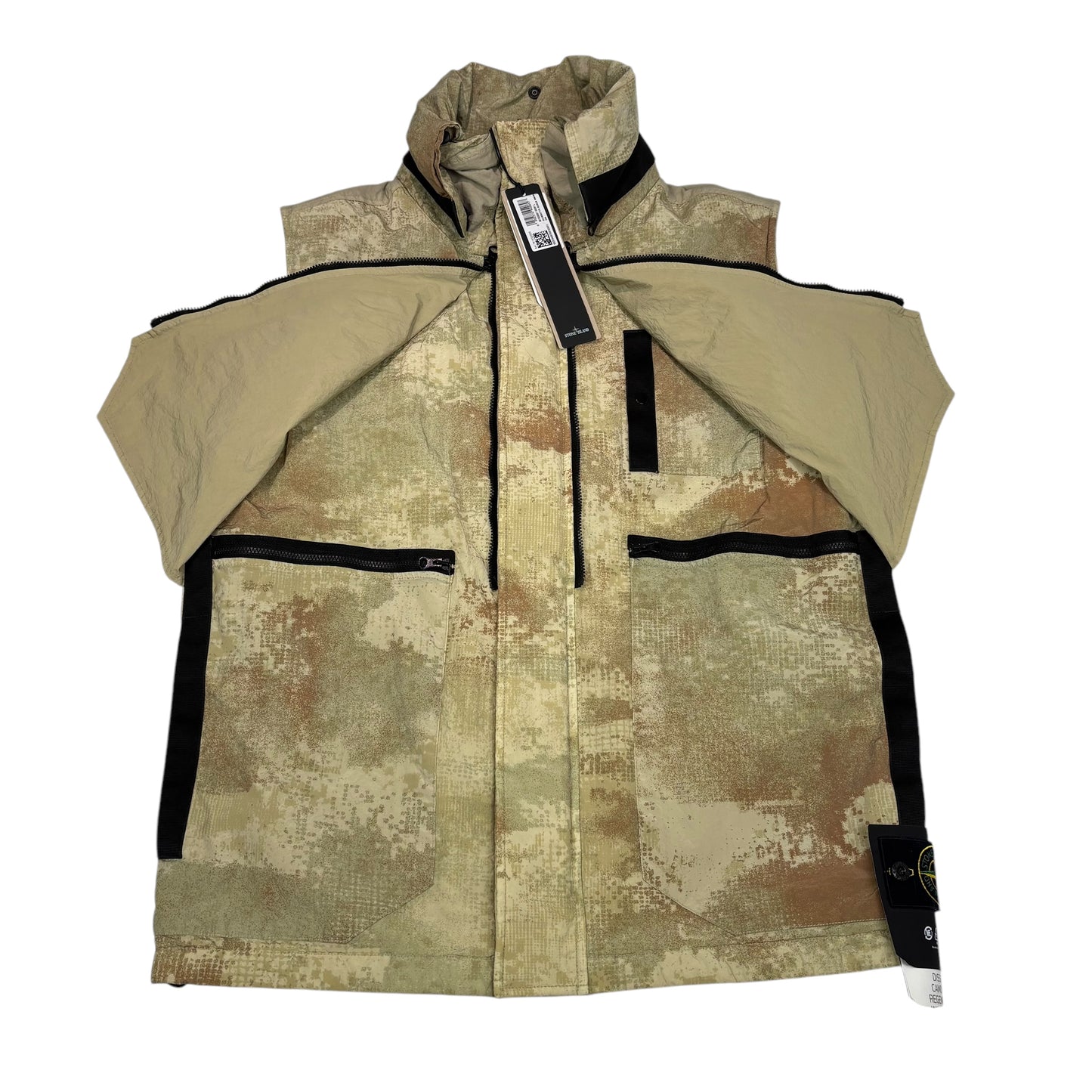 Stone Island Sand Dissolving Grid Camo on Econyl Regenerated Nylon with Primaloft-TC Gilet