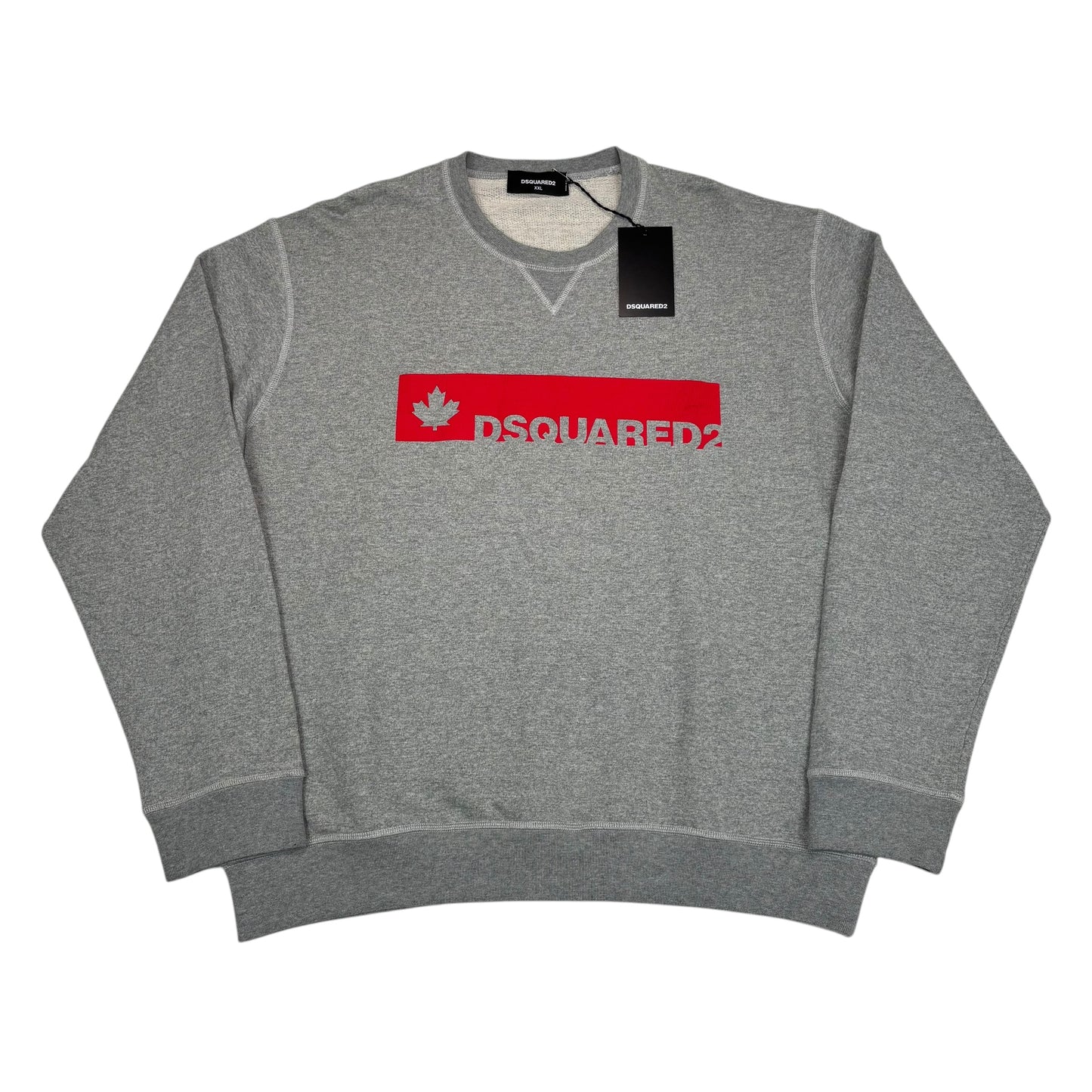 Dsquared2 Grey Logo Print Design Crewneck Jumper