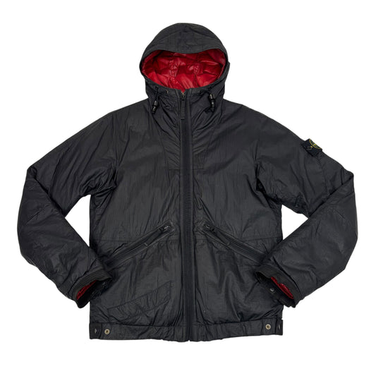 Stone Island Black Down Filled Mesh Badge Puffer Jacket