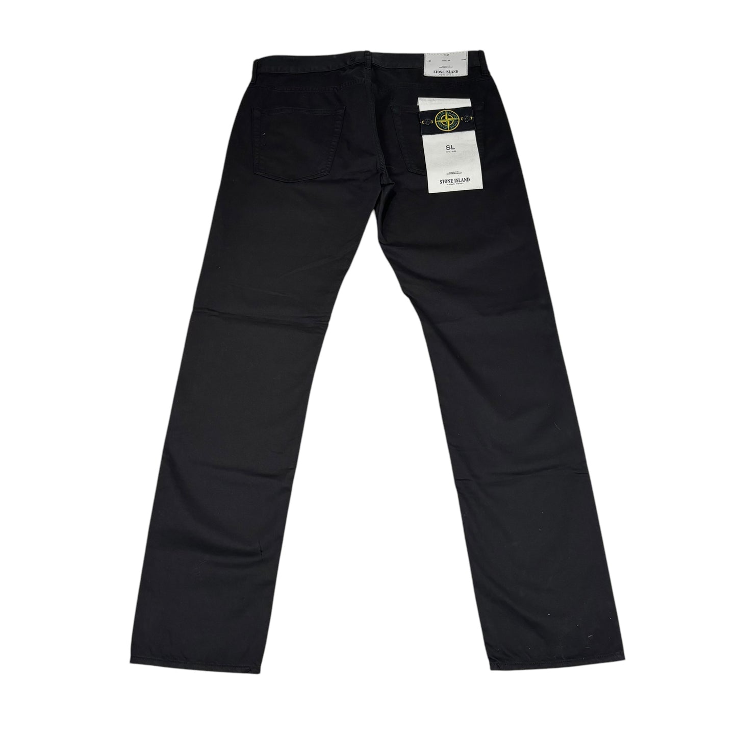 Stone Island Black Brushed Cotton Type-SL Compass Patch Jeans