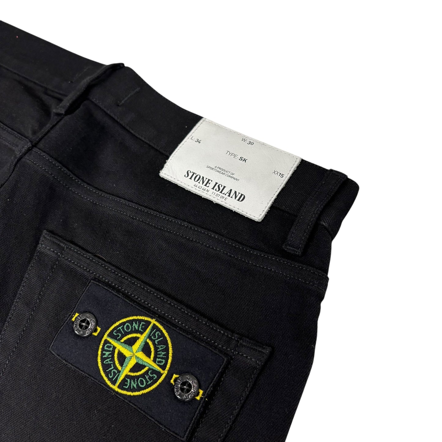 Stone Island Black Denim Type-SK Compass Patch Jeans