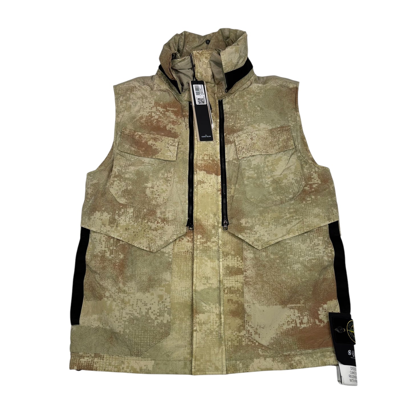 Stone Island Sand Dissolving Grid Camo on Econyl Regenerated Nylon with Primaloft-TC Gilet