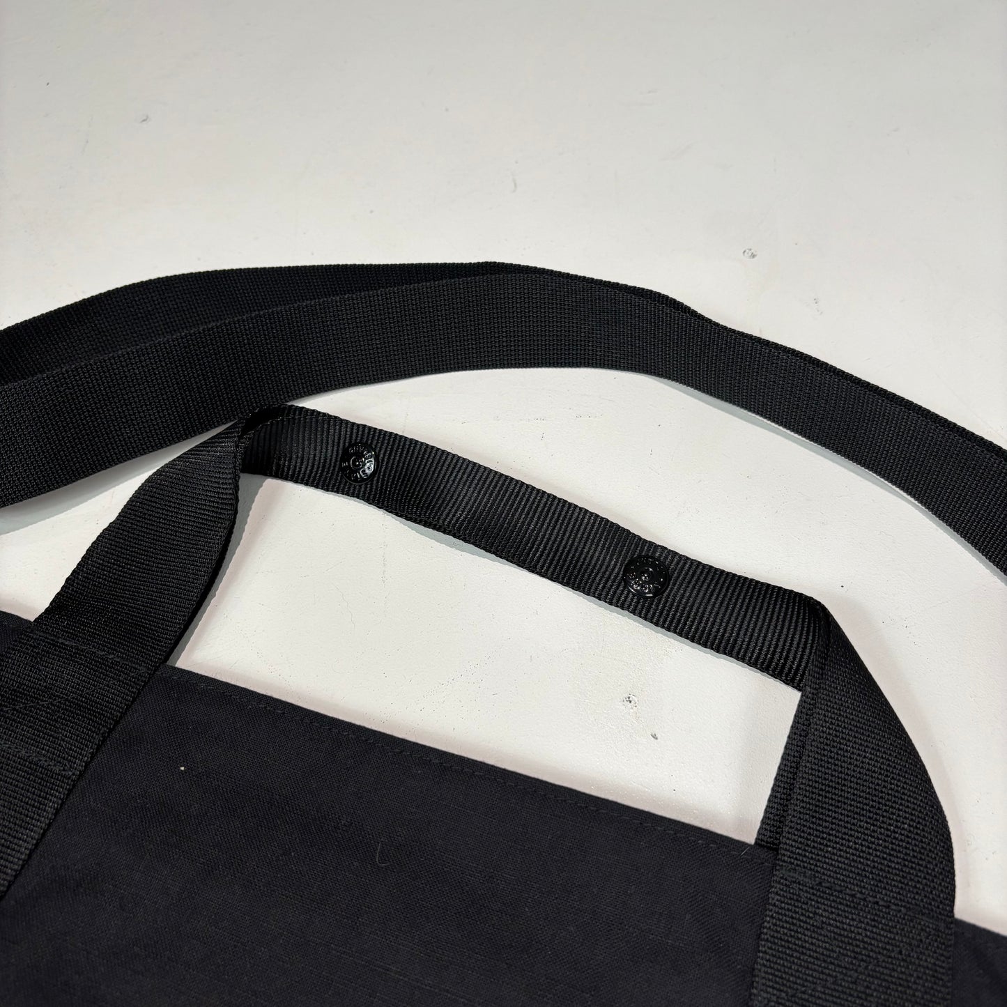 Stone Island Black Large Logo Embroidery Tote Bag