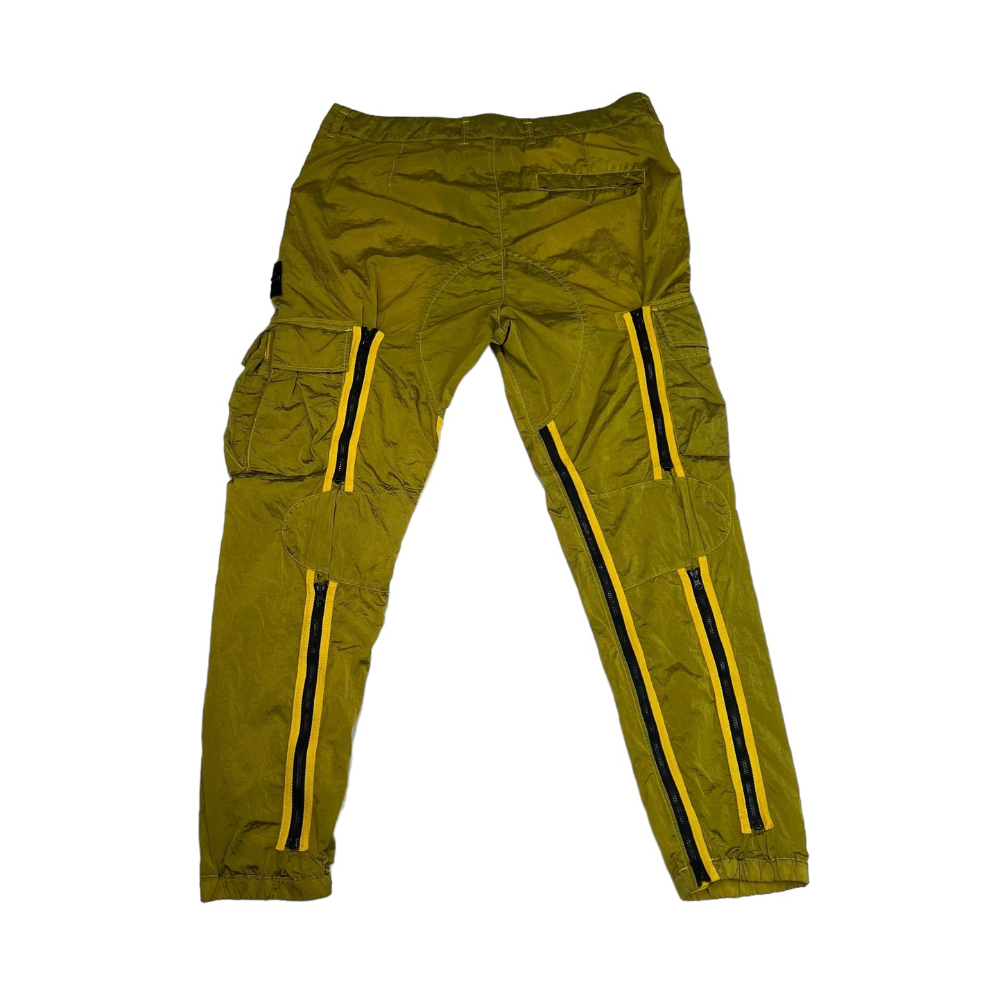 Stone Island Yellow Nylon Metal Compass-Patch Pocket Desighn Trousers