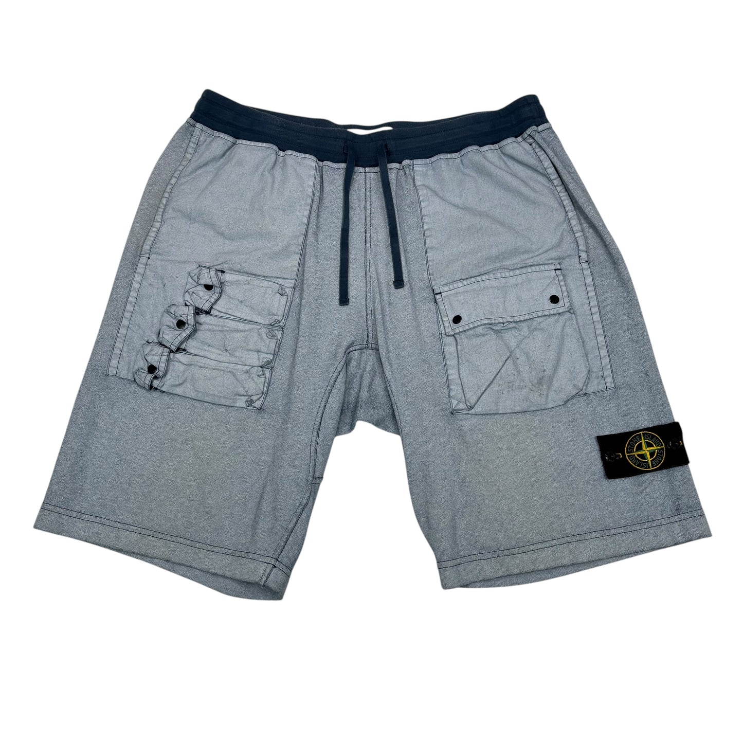 Stone Island Blue Pocket Detail Compass Patch Shorts