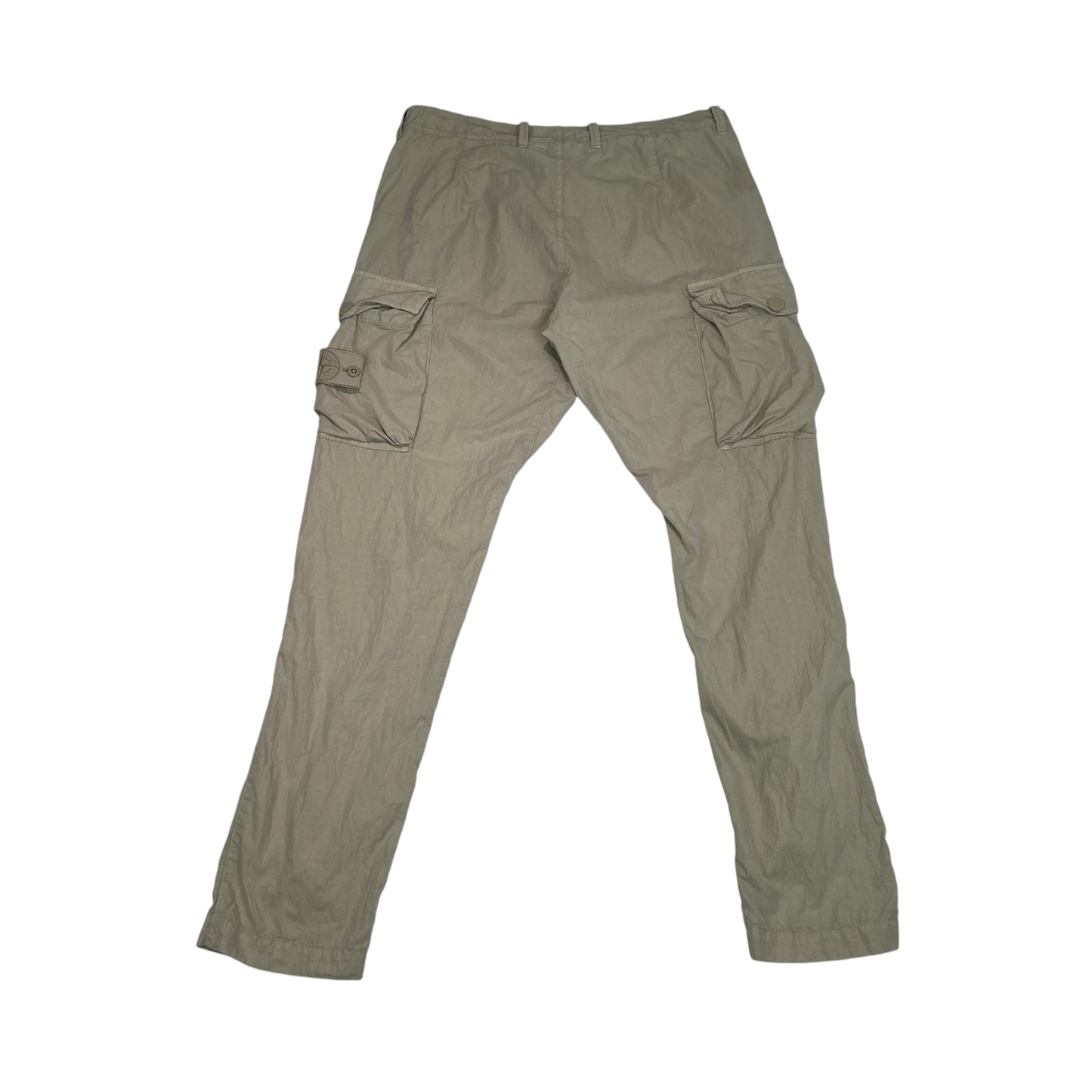 Stone Island Cream Ghost Resin Cotton Cargo Trousers