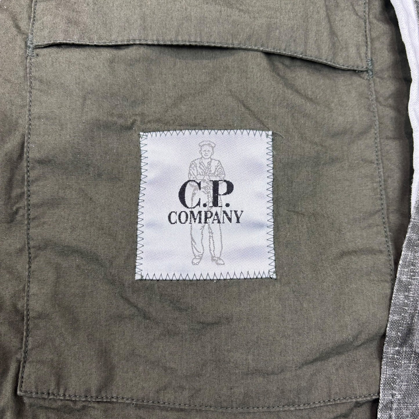 CP Company Brown Military Issue Tender Plated Linen Single Goggle Jacket