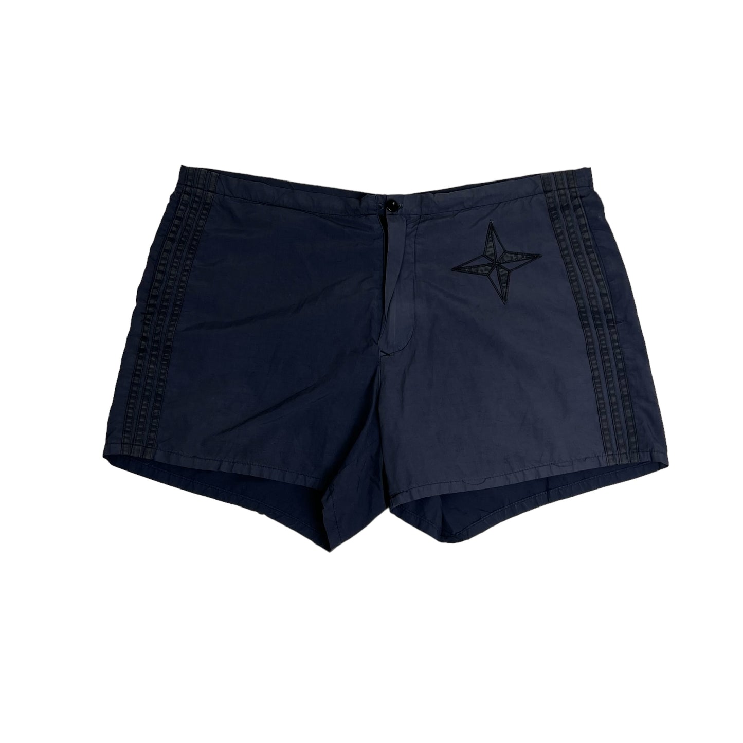 Stone Island Navy Blue Logo-Embroidery Swim Shorts