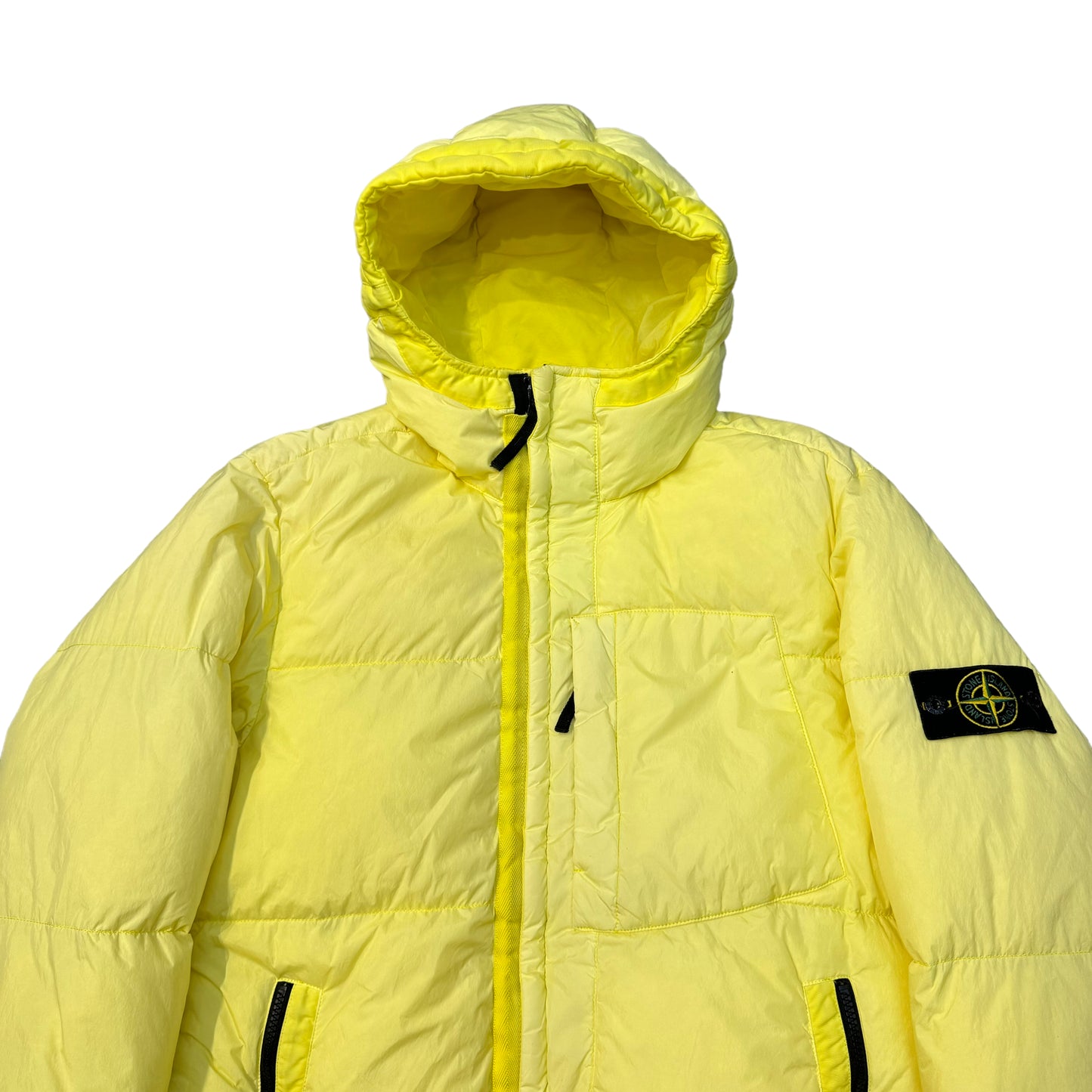 Stone Island Yellow Garment Dyed Crinkle Rep Coat