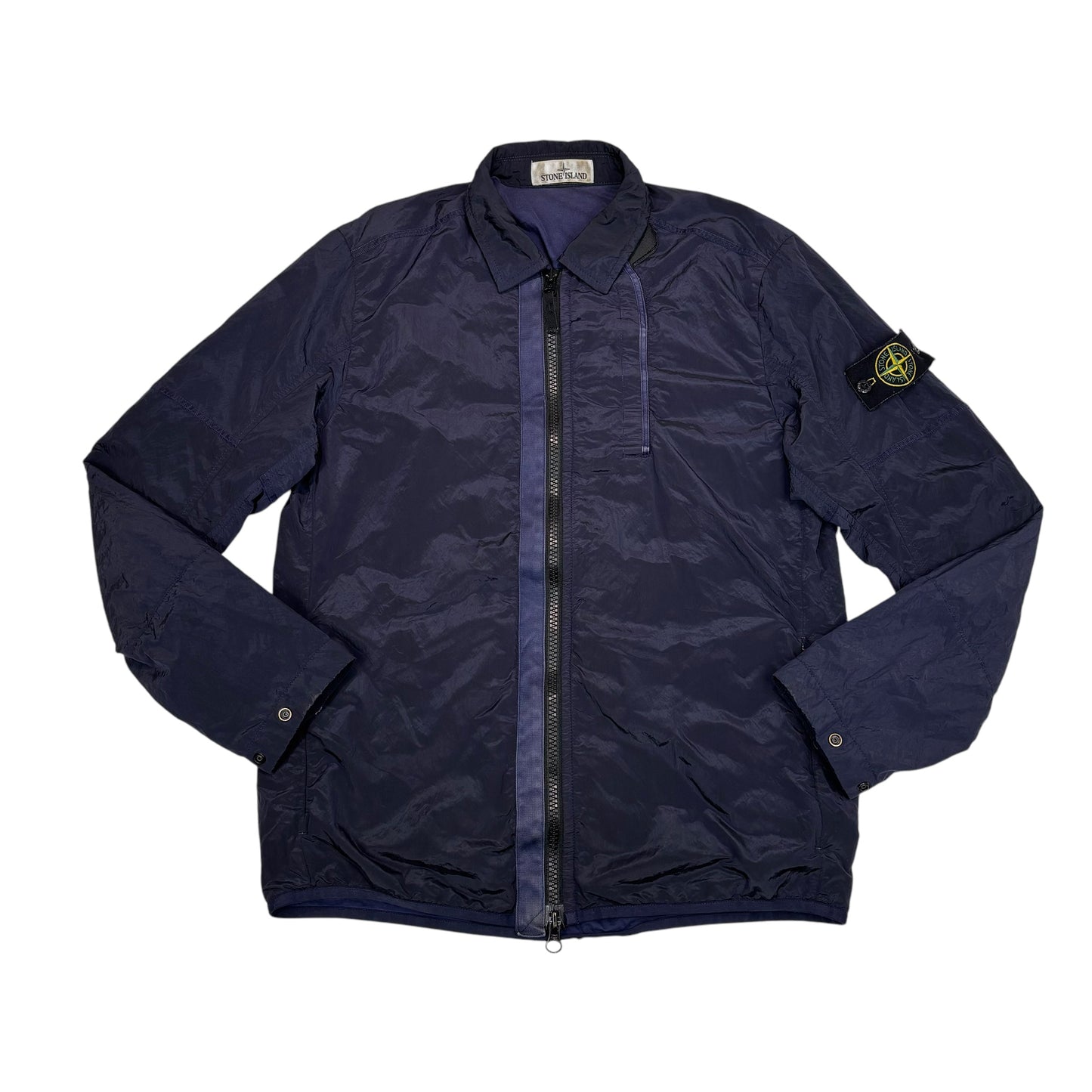 Stone Island Blue Nylon Metal Overshirt Jacket