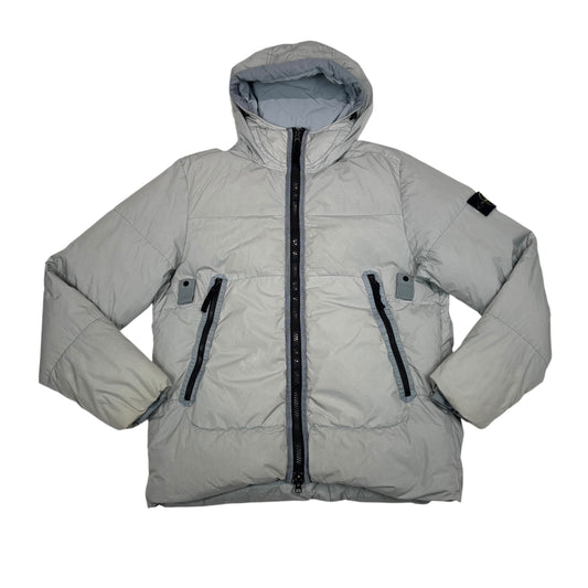 Stone Island Ice Blue Garment Dyed Crinkle Reps NY Down Coat