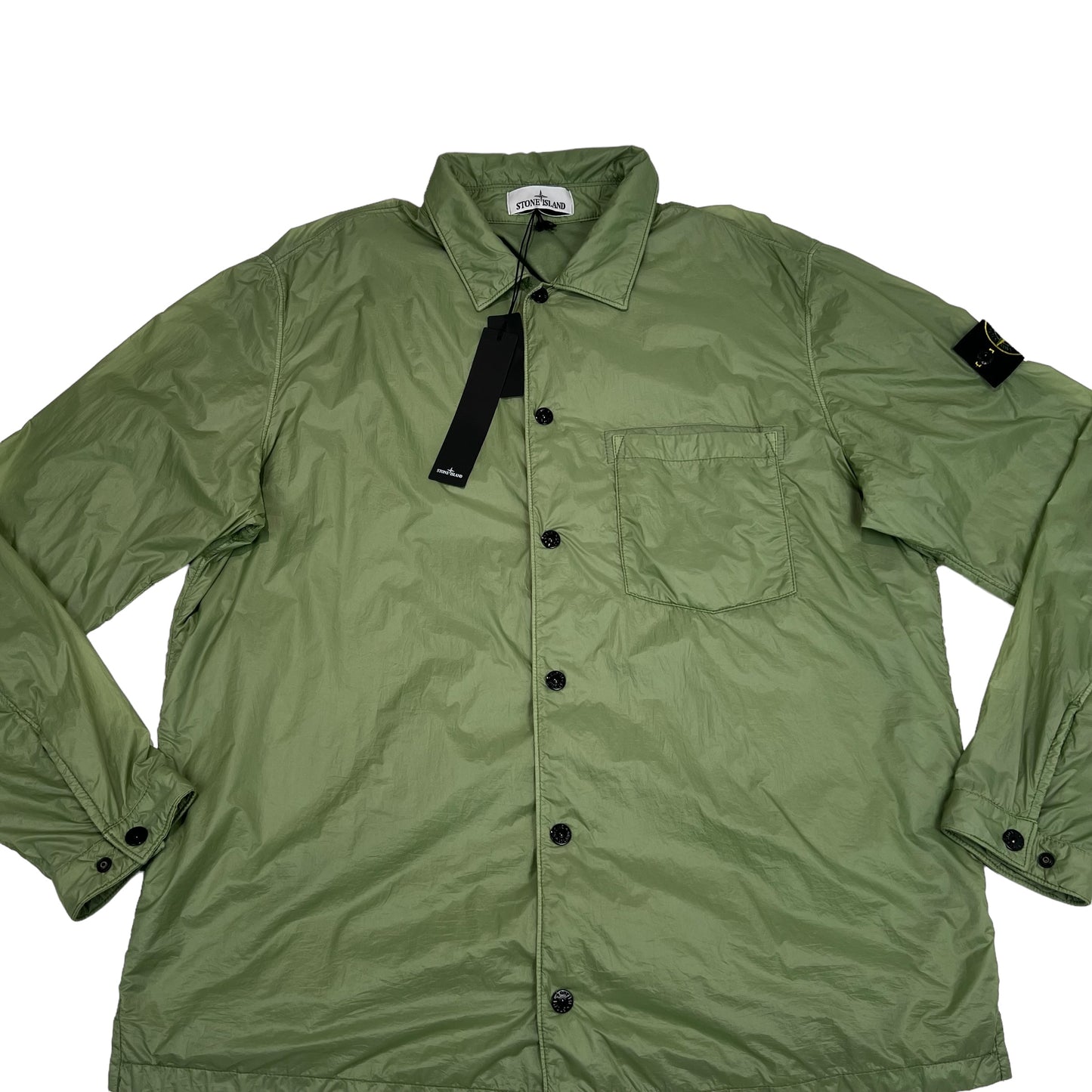 Stone Island Green Padded Micro Yarn Nylon Coach Jacket