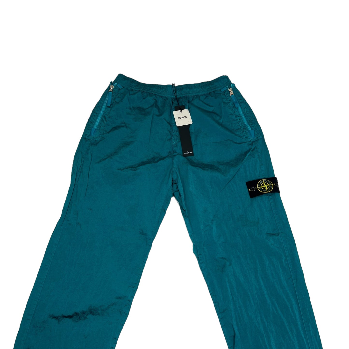 Stone Island Blue Nylon Metal Compass-Patch Trousers