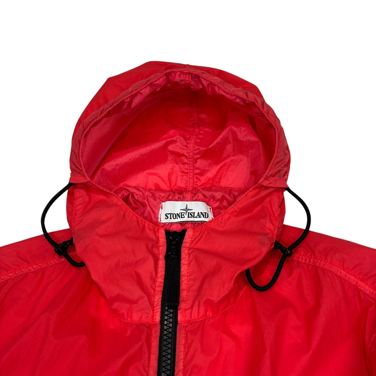 Stone Island Red Lamy Velour Compass-Patch Lightweight Jacket