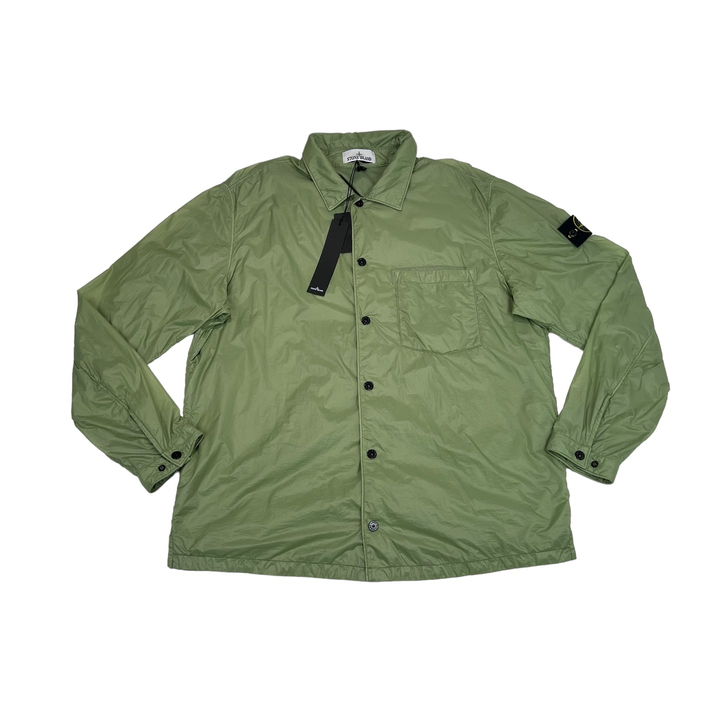 Stone Island Green Padded Micro Yarn Nylon Coach Jacket