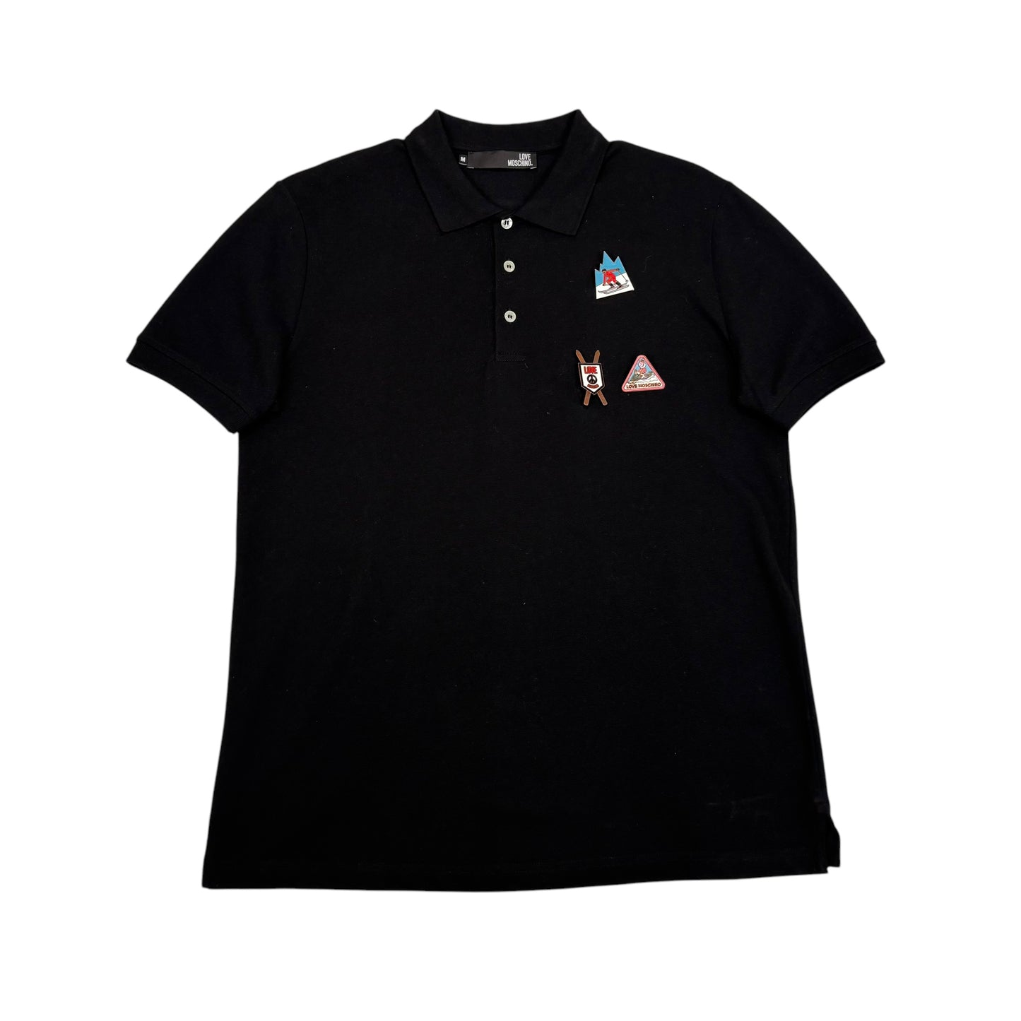 Moschino Black Removable Pins Polo Shirt