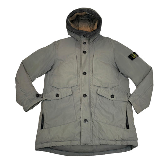 Stone Island Grey Micro Reps Down Filled Parka Jacket