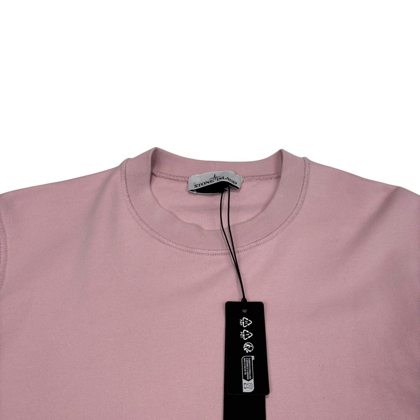 Stone Island Pastel Pink Compass-Patch Crewneck Jumper