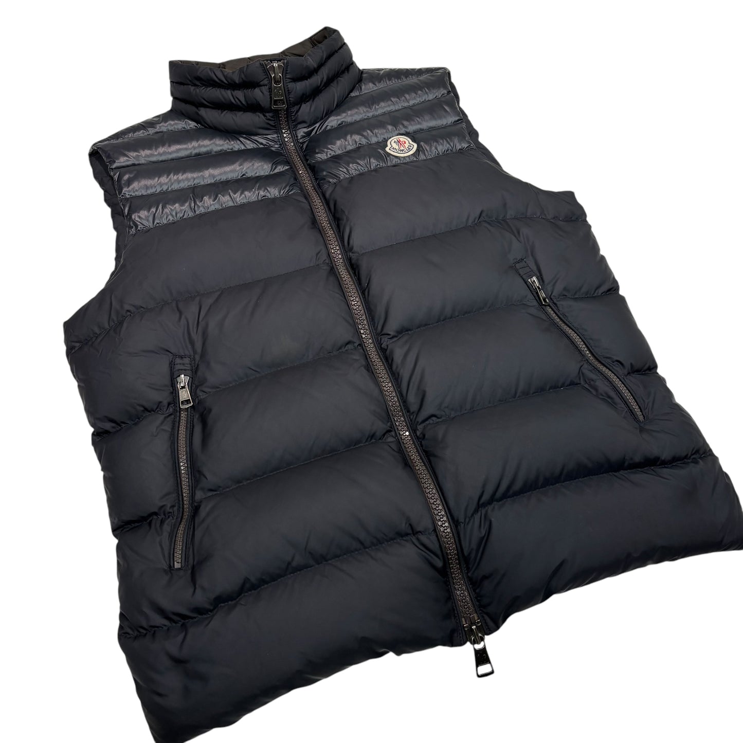 Moncler Navy Blue Padded Regular Patch Gilet