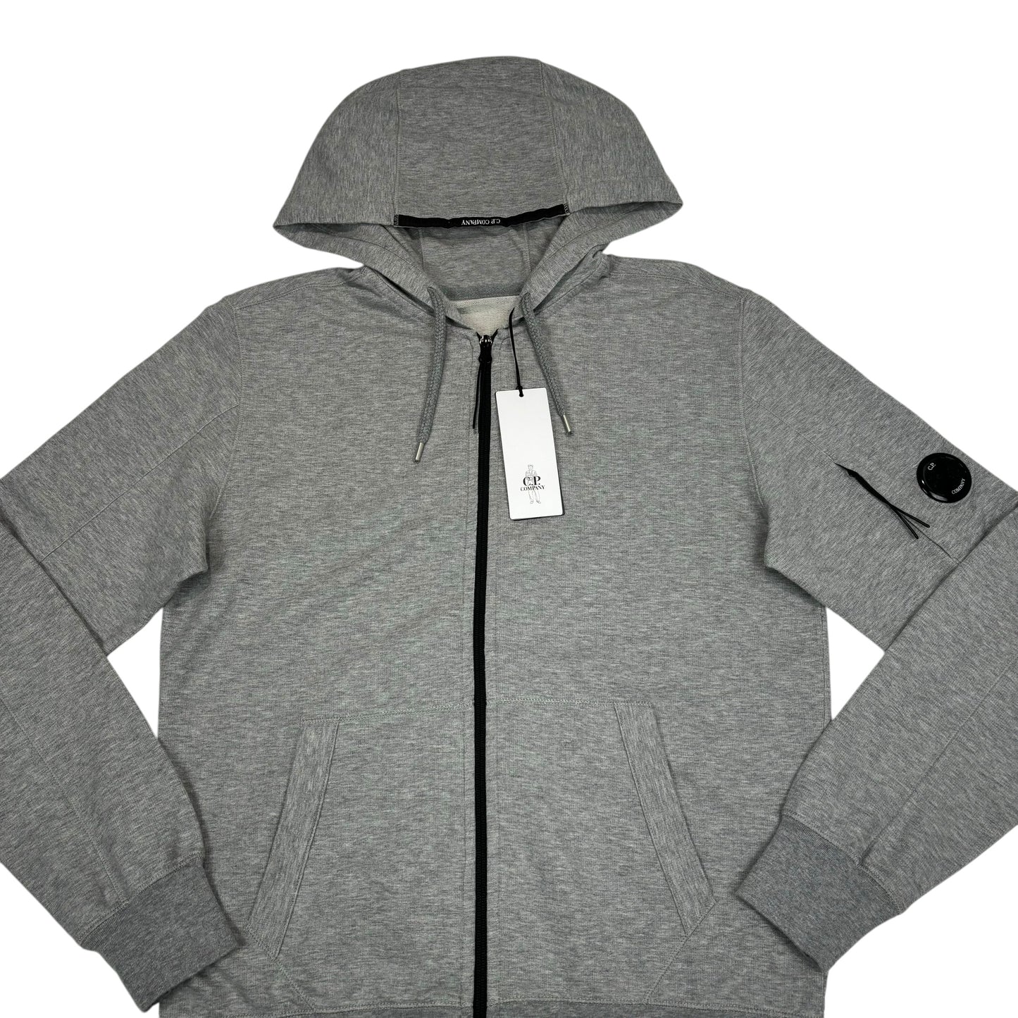 CP Company Grey Single Goggle Zip Up Hoodie