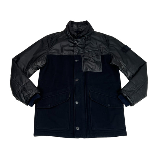 Stone Island Navy Blue Ghost Piece Panno Tinto in Capo Piu Mussola Gommata MGP Jacket