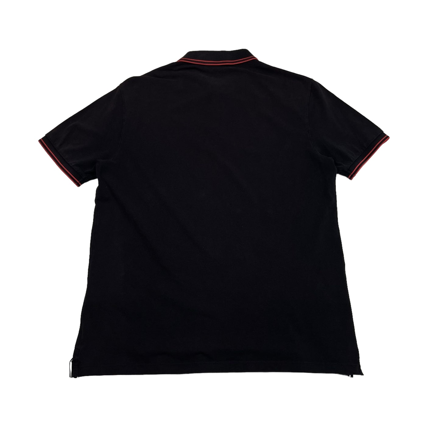 Stone Island Navy Blue with Red Stripes Patch Logo Polo TShirt