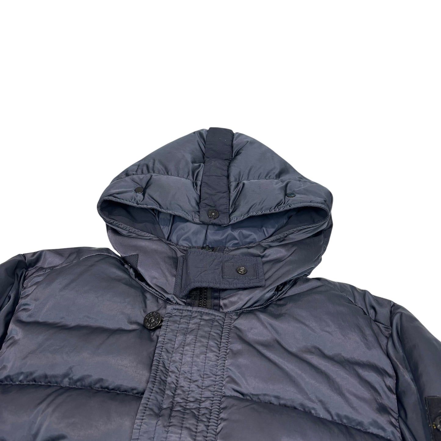 Stone Island Navy Blue Nylon Raso Down-TC Jacket