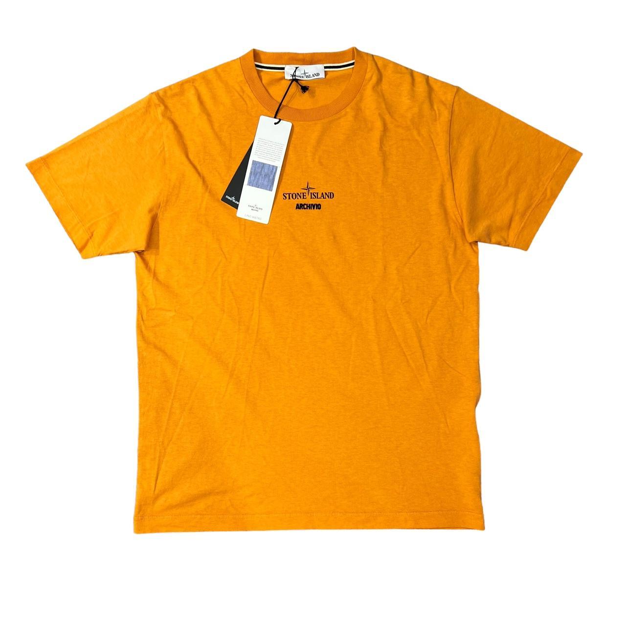 Stone Island Orange Archivio Lino Watro TShirt