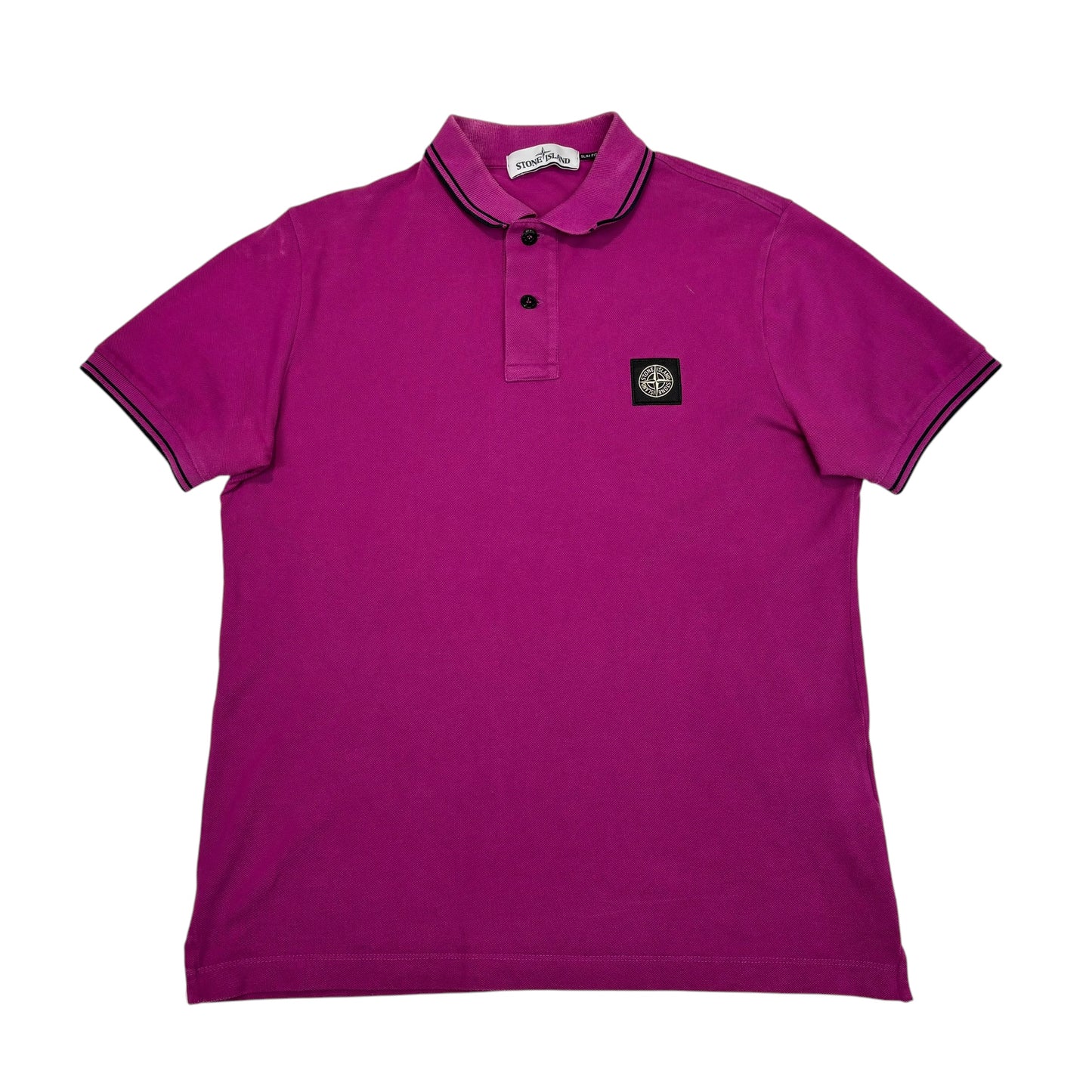 Stone Island Pink with Black Stripe Polo Tshirt