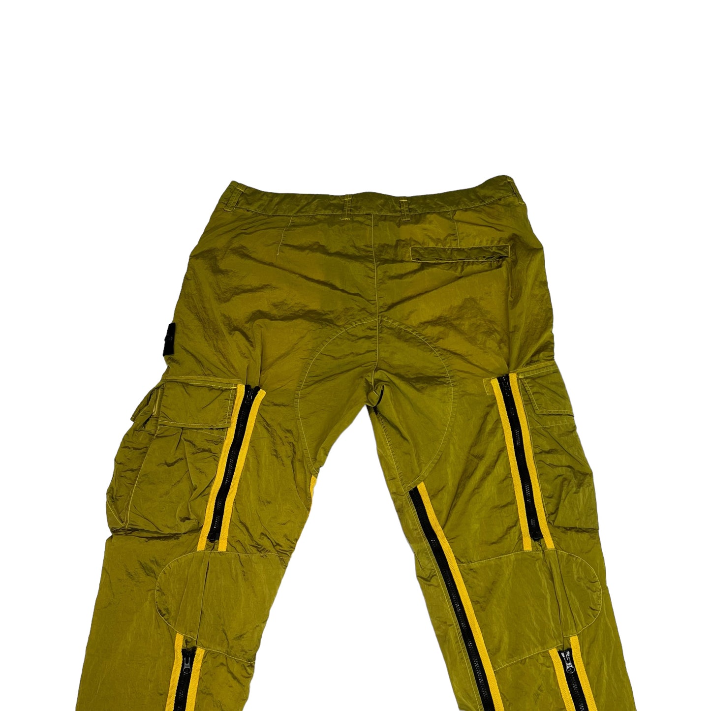 Stone Island Yellow Nylon Metal Compass-Patch Pocket Desighn Trousers