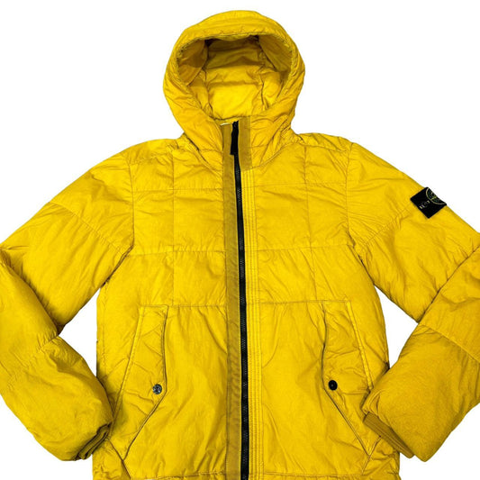 Stone Island Yellow Garment Dyed Crinkle Rep Coat