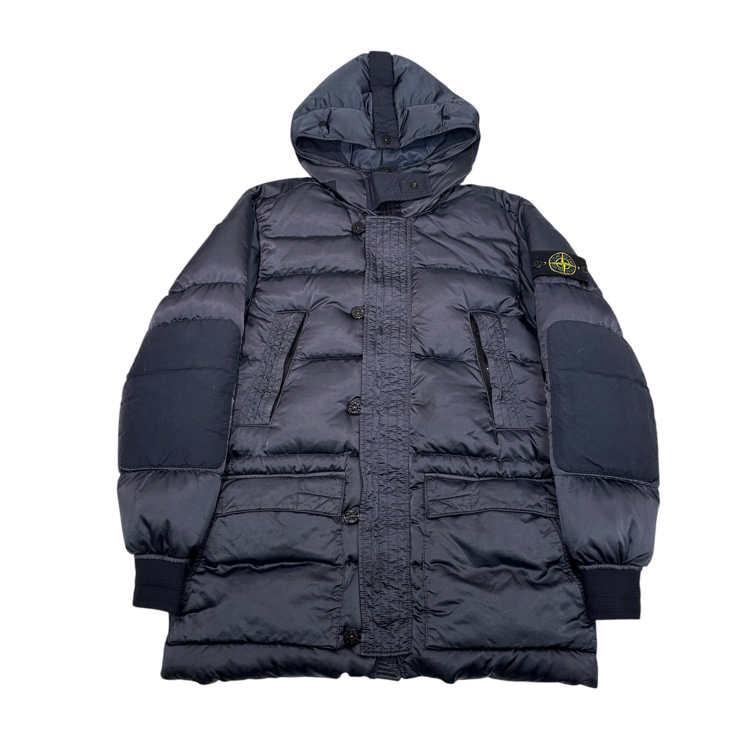 Stone Island Navy Blue Nylon Raso Down-TC Jacket