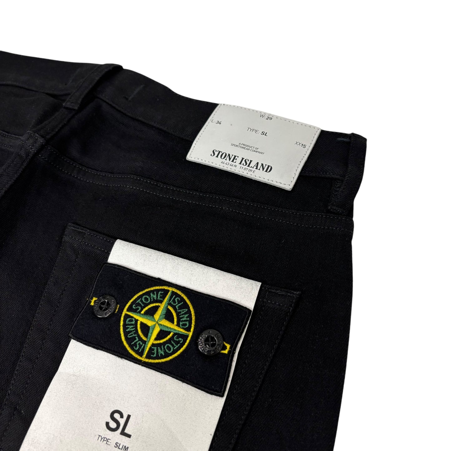 Stone Island Black Demin Type-SL Compass Patch Jeans