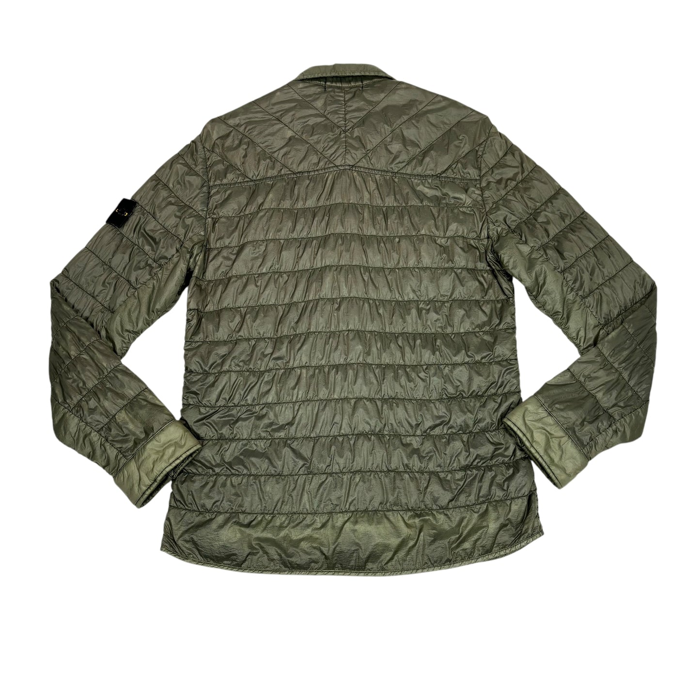 Stone Island Green Loom Woven Puffer Overshirt Jacket