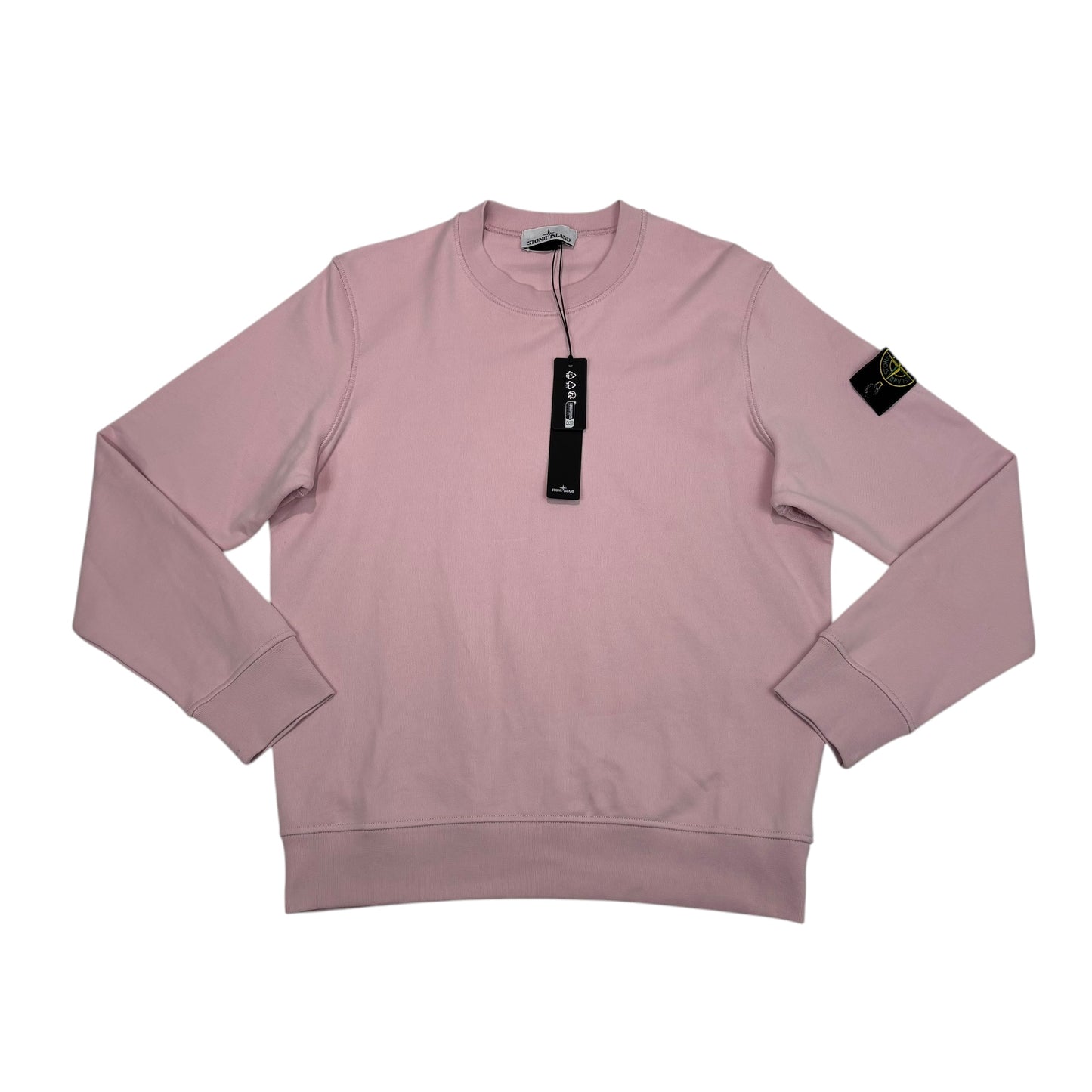 Stone Island Pastel Pink Compass-Patch Crewneck Jumper