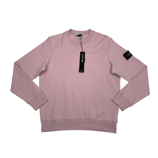 Stone Island Pastel Pink Compass-Patch Crewneck Jumper