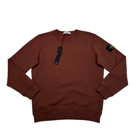 Stone Island Brown Compass-Patch Crewneck Jumper