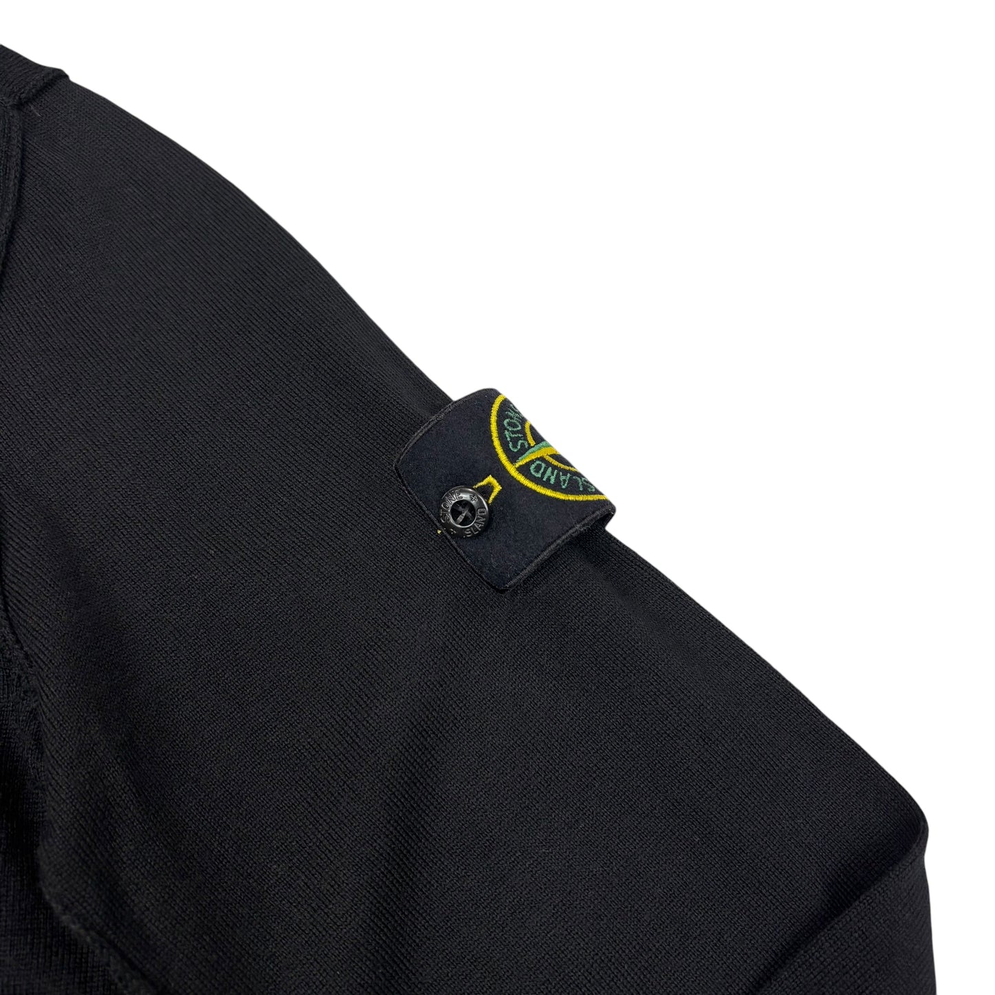 Stone Island Black Button Up Lightweight Cotton Jumper