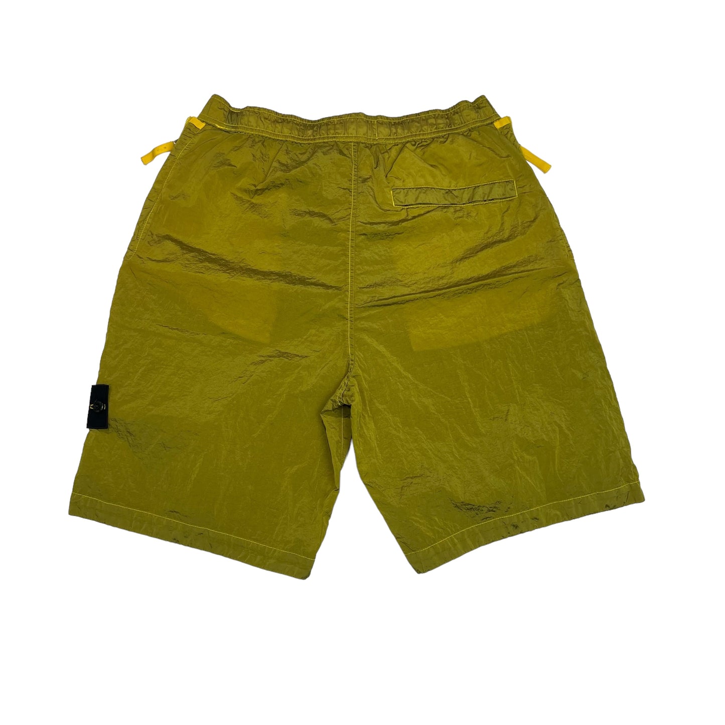 Stone Island Yellow Patch-Logo Nylon Metal in Econyl Regenerated Nylon Shorts