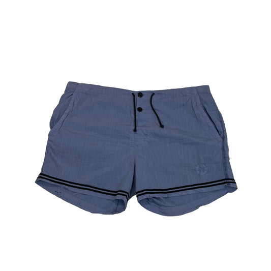 Stone Island Blue S/S 2010 Logo-Embroidery Nylon Swimming Shorts