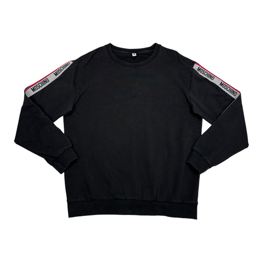 Moschino Black Tape Logo Embroidery Crewneck Jumper