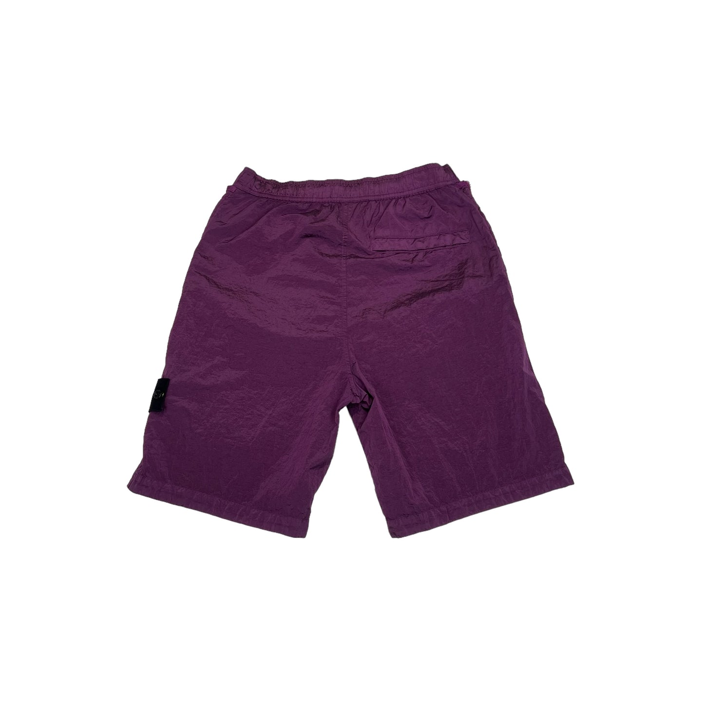 Stone Island Purple Patch-Logo Nylon Metal in Econyl Regenerated Nylon Shorts